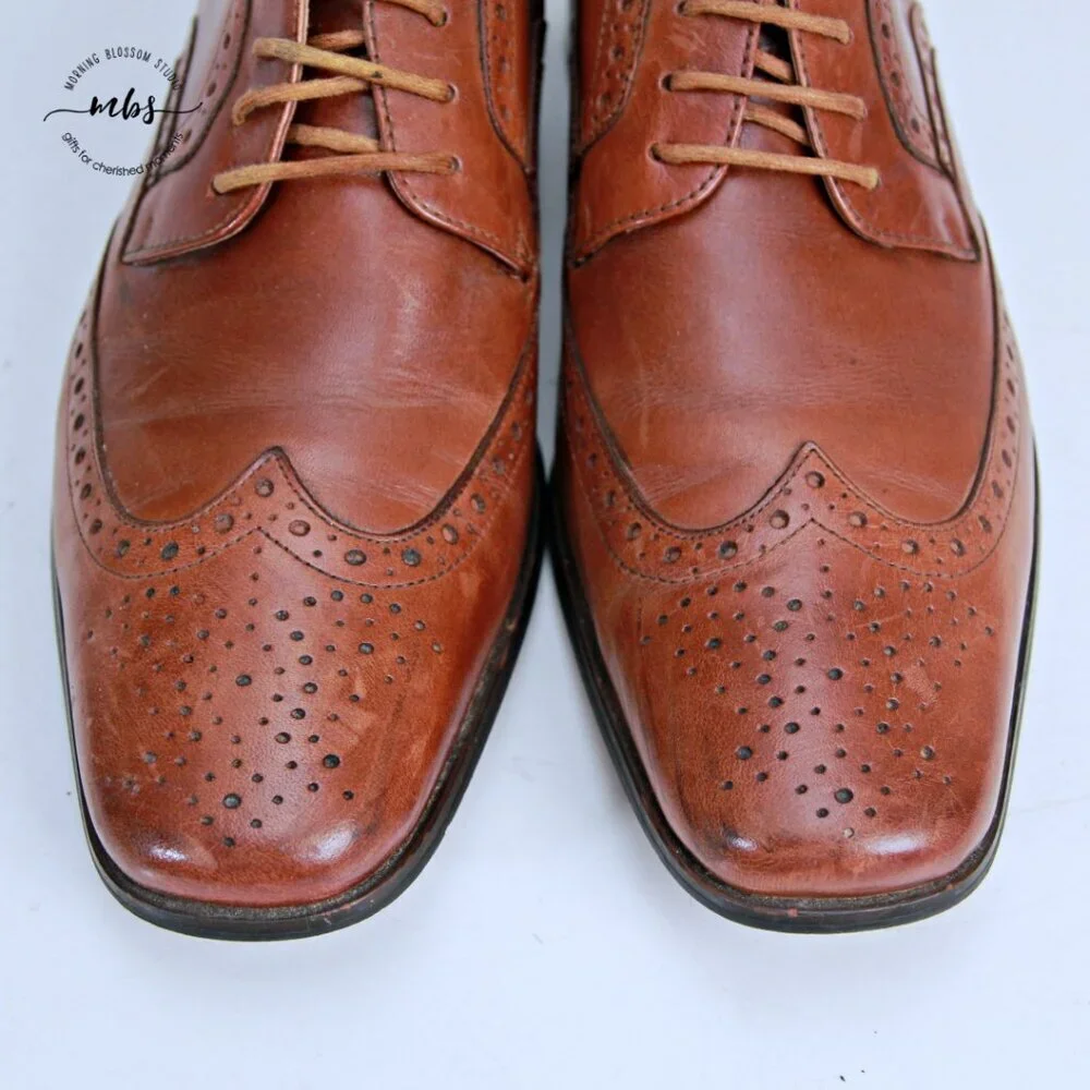 Stacy Adams Garrison Leather Wing‎ Tip Oxfords Brown Men 9.5